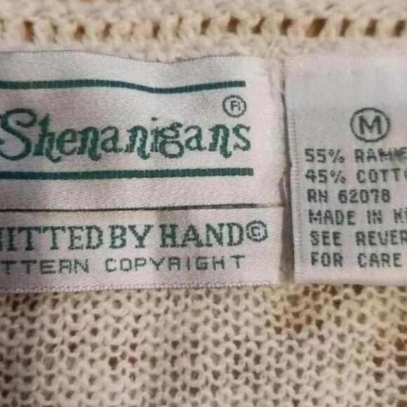 Vintage 90s Shenanigans pastel knit button up cottage grandma cardigan sweater - Picture 4 of 4